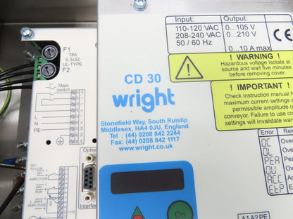 PPM WF450 Wright Linear Vibratory Conveyor Feeder 17.5" W 32.5" Long Stainless