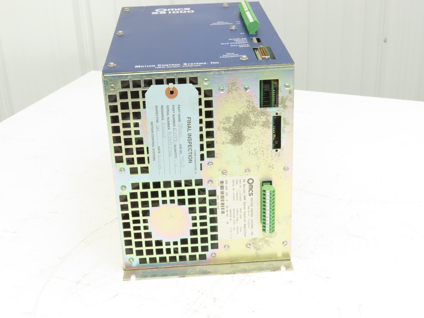 Motion Control Systems SA1000 Servo Amplifier Control Unit 240VAC 3Ph 1210930