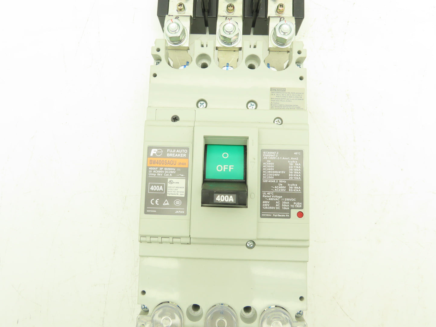 Fuji Electric BW400SAGU-3P400 3 Pole Auto Circuit Breaker 400A 690V IEC