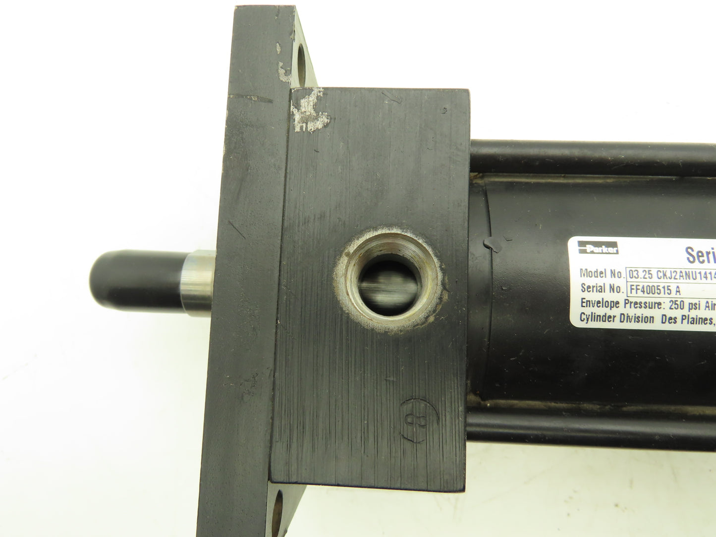 Parker Double Rod Pneumatic Air Cylinder 3.25" Bore 3" Stroke 16" Rod 250psi