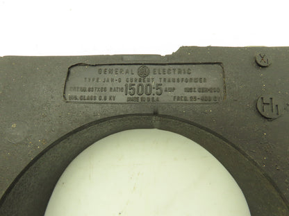 General Electric 837X66 JAH-0 Current Transformer Ratio 1500:5 Amp 25-400Hz .6KV