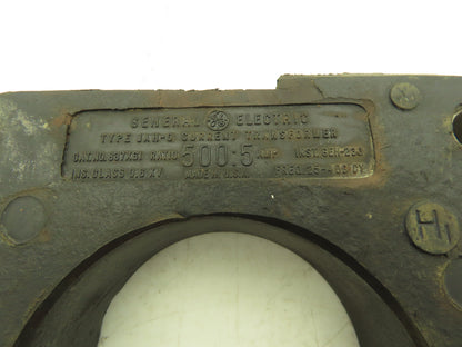 General Electric 857X61 JAH-0 Current Transformer Ratio 500:5 Amp 25-400Hz .6KV