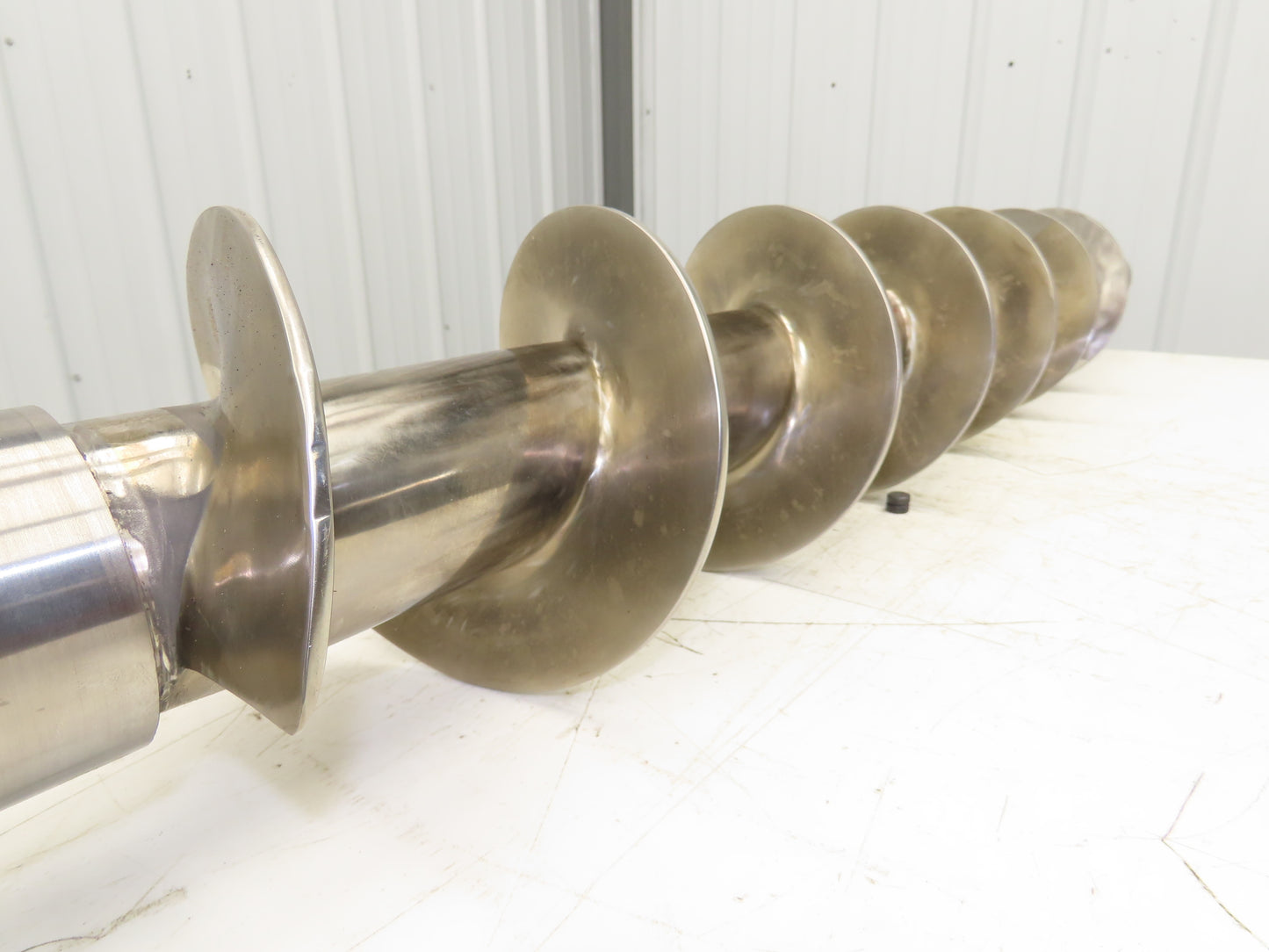 Stainless Steel Screw Feed Auger Food Grade 6-9/16" OD 50-1/2"L Custom