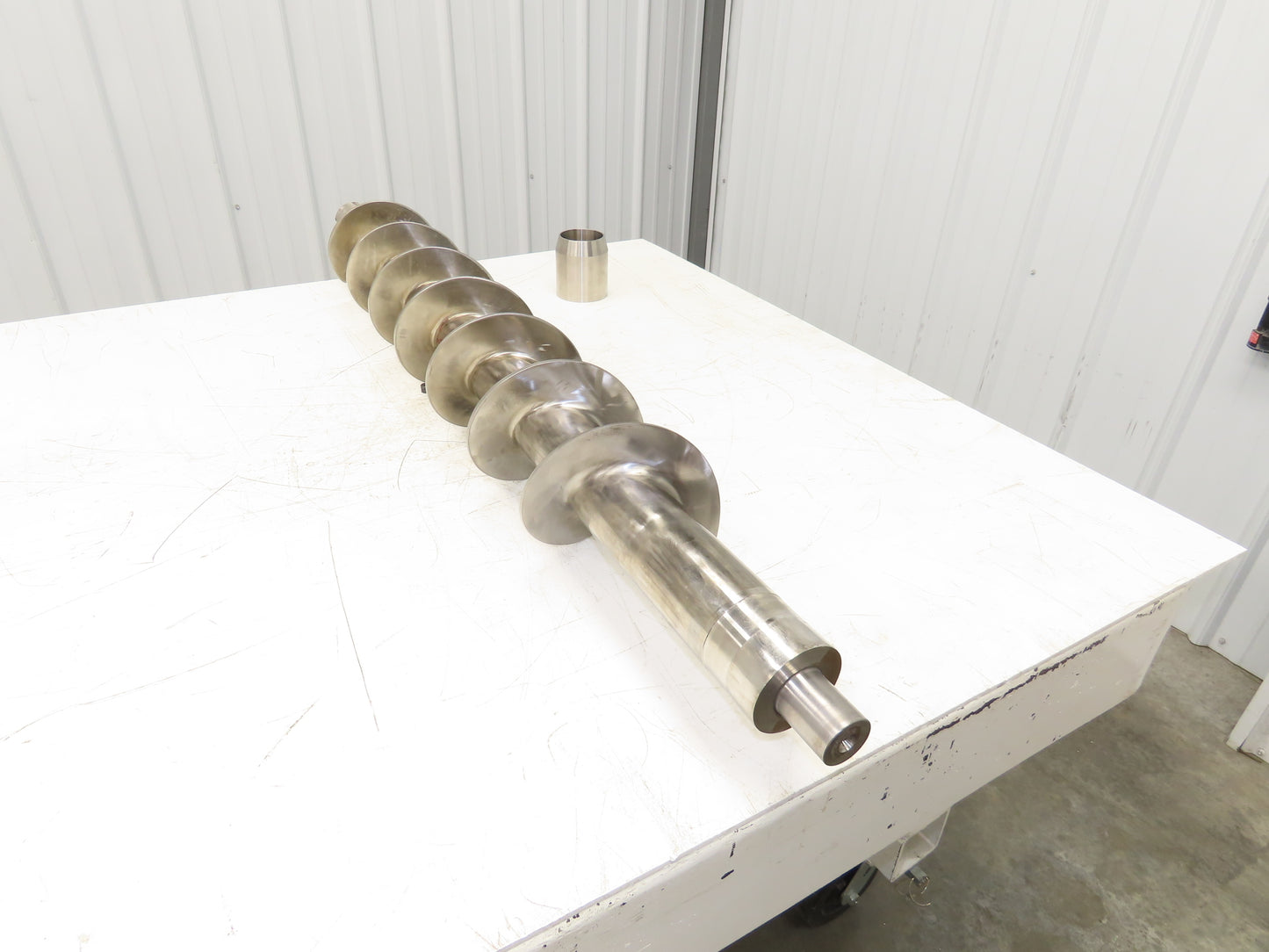 Stainless Steel Screw Feed Auger Food Grade 6-9/16" OD 50-1/2"L Custom