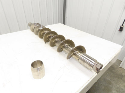 Stainless Steel Screw Feed Auger Food Grade 6-9/16" OD 50-1/2"L Custom