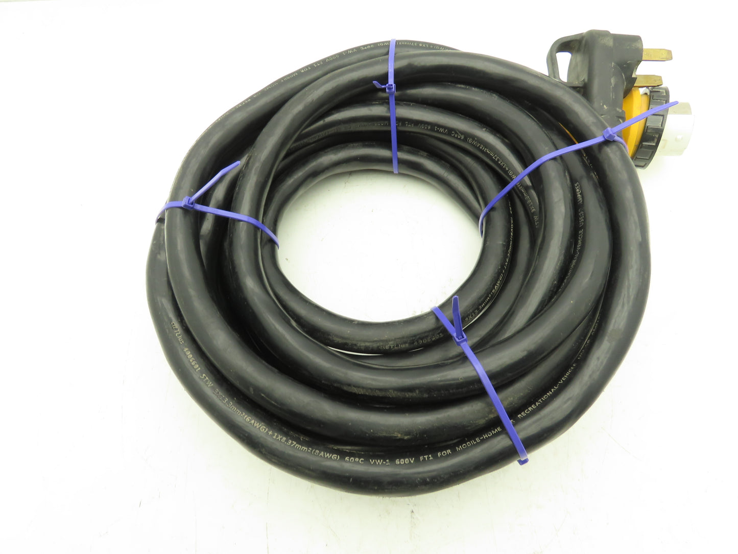 50 AMP 30' RV Extension Cord/Generator Power Supply Cable 6AWG 3 Wire