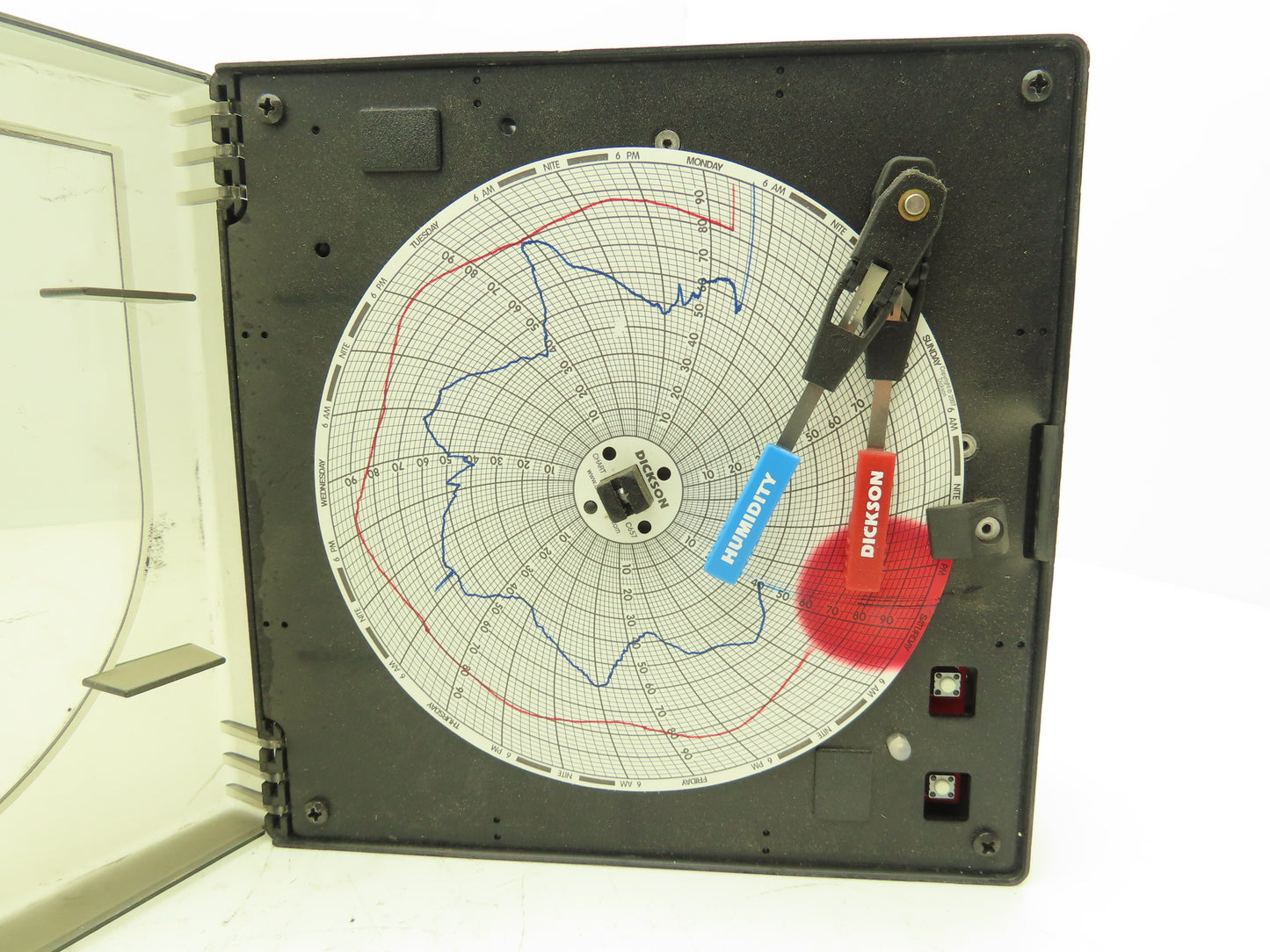 Dickinson TH621 Temperature & Humidity Chart Recorder 6" Display Powers Up