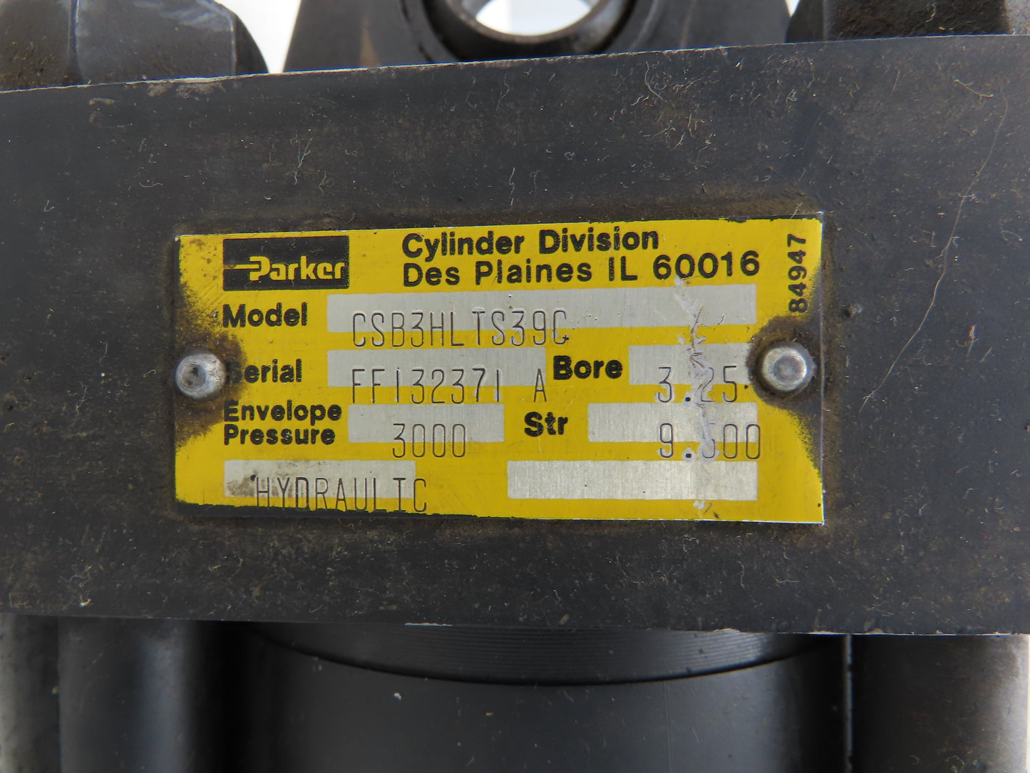 Parker CSB3HLTS39C Hydraulic Cylinder 3.25" Bore 9.5" Stroke 3000psi