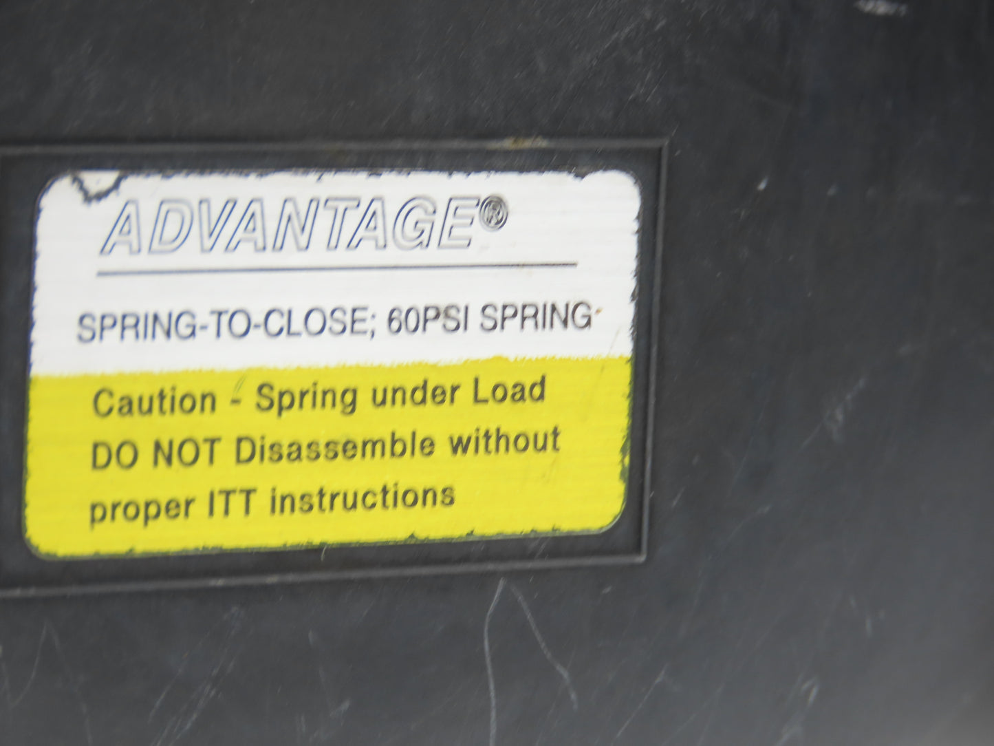 ITT Advantage 3" Diaphragm Valve Actuator Spring to Close 60psi with Switch