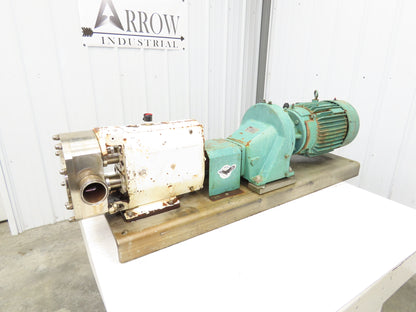 Alfa Laval Flow SRU-4-WLS Sanitary Rotary Lobe Pump 2.5" Tri-Clamp 7.5Hp 3PH