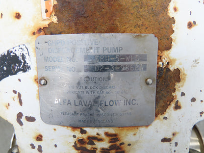 Alfa Laval Flow SRU-5-WLS Sanitary Rotary Lobe Pump 3" Tri-Clamp 15Hp 3PH