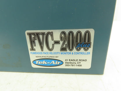 Tek Air FVC-2000 Plus Fumehood Face Velocity Monitor Control Panel 1008ASI00001A