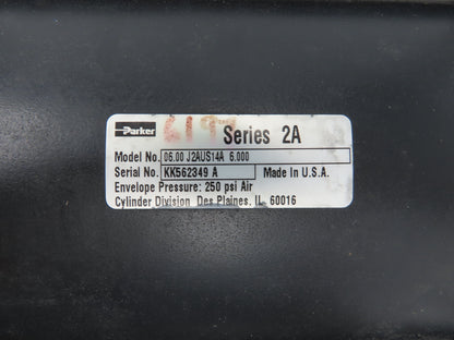 Parker 6.00J2AUS14A6.000 Pneumatic Air Cylinder 6" Bore 6" Stroke 250PSI