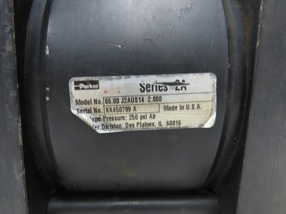Parker 6.00 J2AUS14 2.000 Pneumatic Air Cylinder 6" Bore 2" Stroke 250PSI
