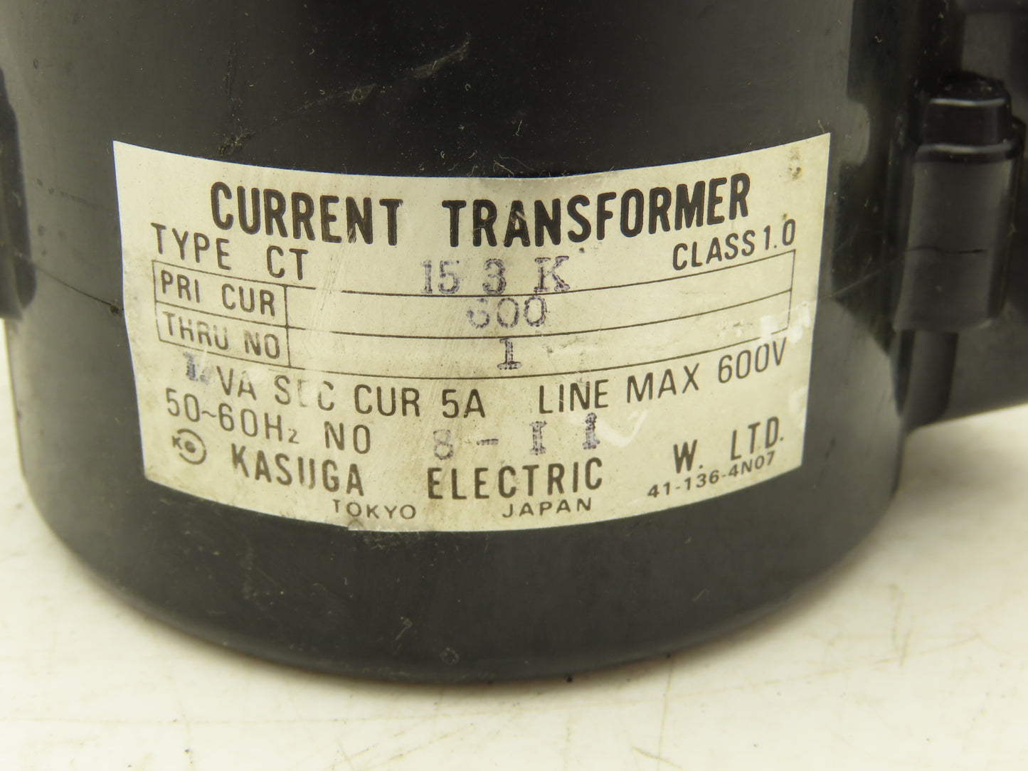 Kasuga CT153K Current Transformer VA Sec Cur 5A 600V Max 50/60Hz Lot of 5