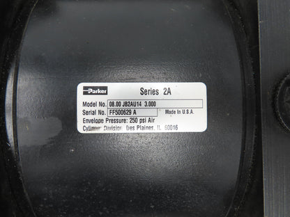 Parker 08.00 JB2AU14 3.000 Pneumatic Air Cylinder 8" Bore 3" Stroke 250PSI