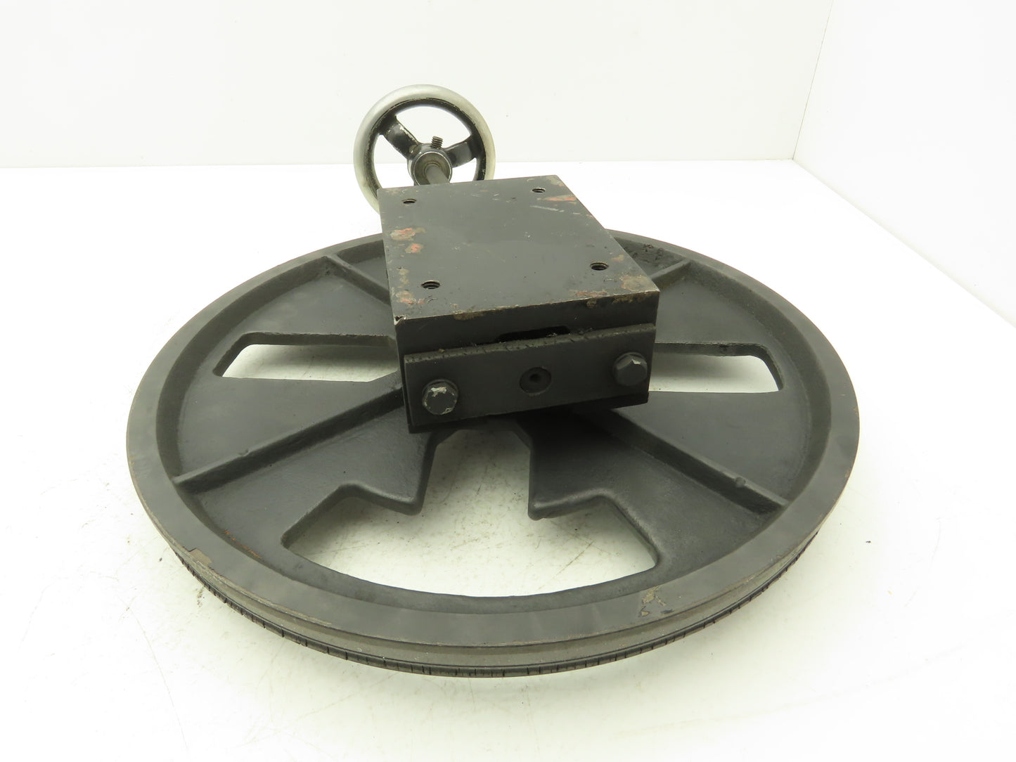 KBC Bandsaw Tensioning Assy 14" Wheel 4" x 6" Mount off KBC 350 Band Saw
