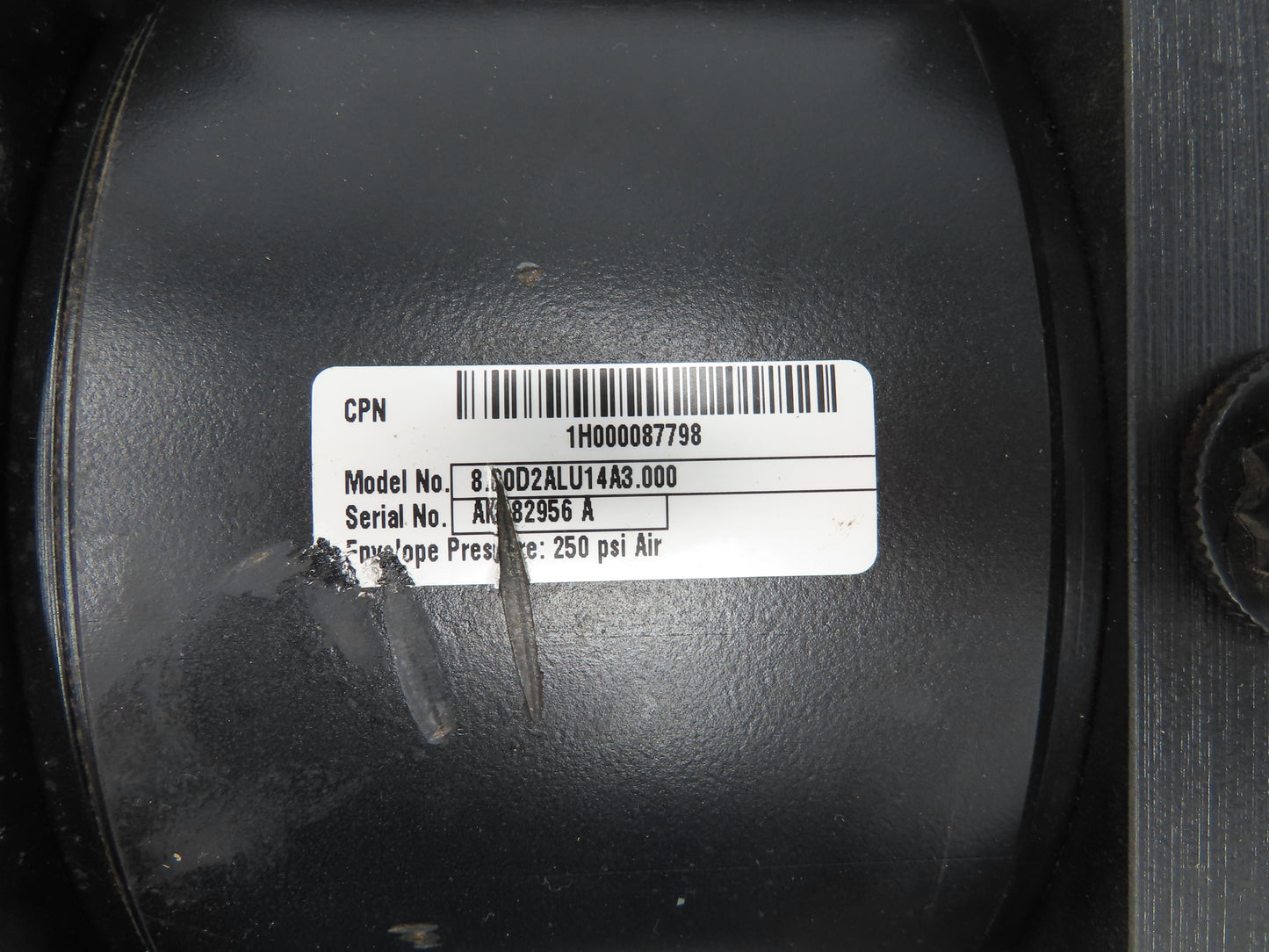 Parker 08.00 D2ALU14A 3.000 Pneumatic Air Cylinder 8" Bore 3" Stroke 250PSI