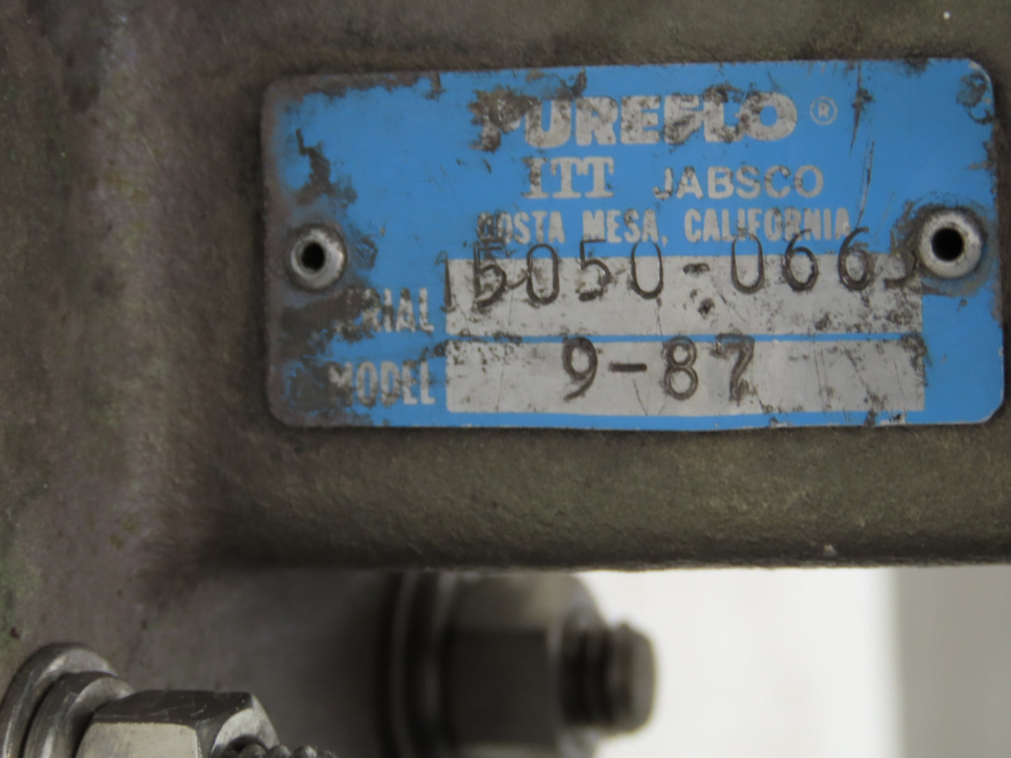 Jabsco 15050-0665 Pureflo Sanitary Flexible Impeller Centrifugal Pump 2"ACME 3Hp