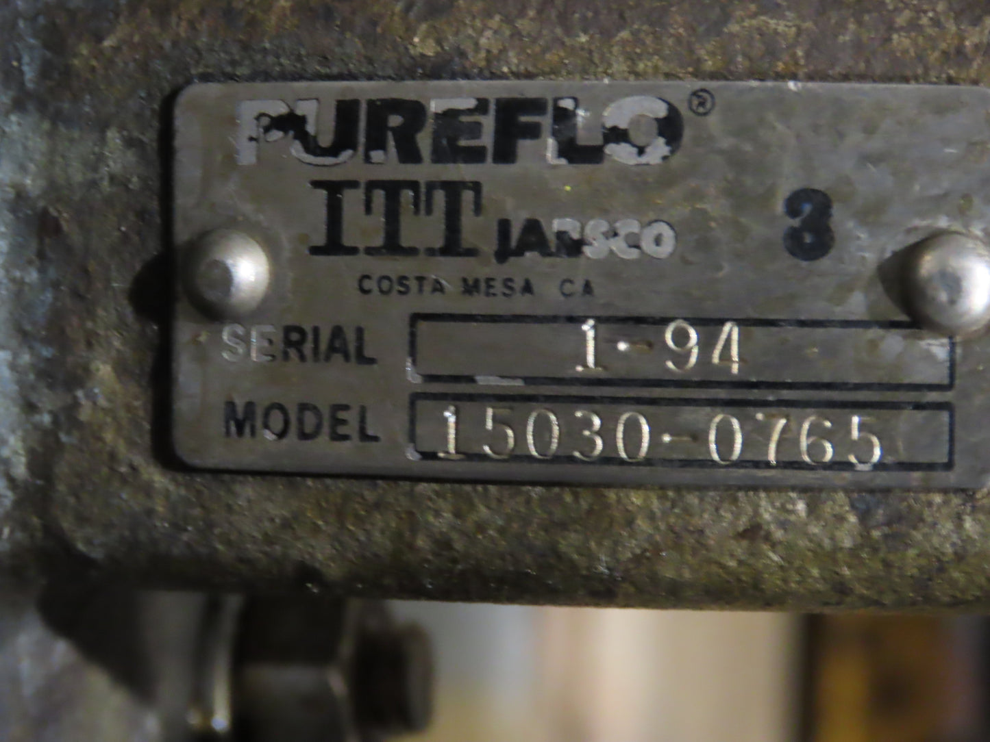 Jabsco 15030-0765 Pureflo Sanitary Flex Impeller Centrifugal Pump 1.5"Tri-Clamp