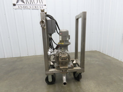 Bran & Lubbe N-J 32 Dual Metering Pump 1.5"Tri-Clamp Sanitary Cart .75kw 3PH