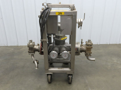 Bran & Lubbe N-J 32 Dual Metering Pump 1.5"Tri-Clamp Sanitary Cart .75kw 3PH