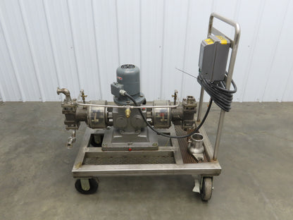 Bran & Lubbe N-J 32 Dual Metering Pump Tri-Clamp Sanitary Cart .75kw 480V 3PH