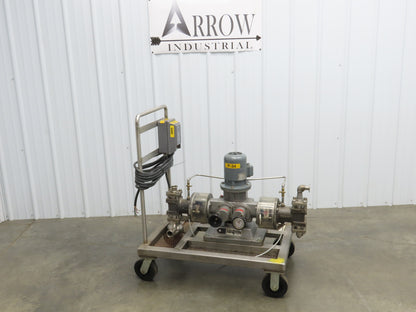 Bran & Lubbe N-J 32 Dual Metering Pump Tri-Clamp Sanitary Cart .75kw 480V 3PH