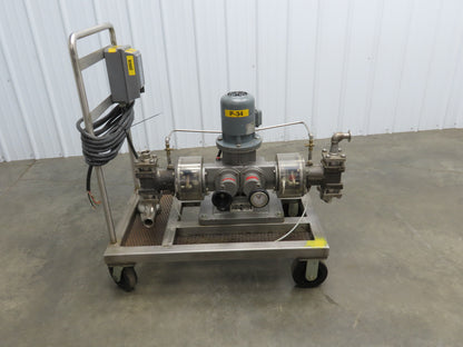 Bran & Lubbe N-J 32 Dual Metering Pump Tri-Clamp Sanitary Cart .75kw 480V 3PH