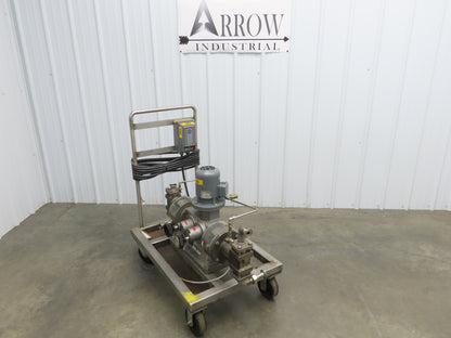 Bran & Lubbe N-J 32 Dual Metering Pump Tri-Clamp Sanitary Cart .75kw 480V 3PH