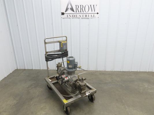 Bran & Lubbe N-J 32 Dual Metering Pump Tri-Clamp Sanitary Cart .75kw 480V 3PH