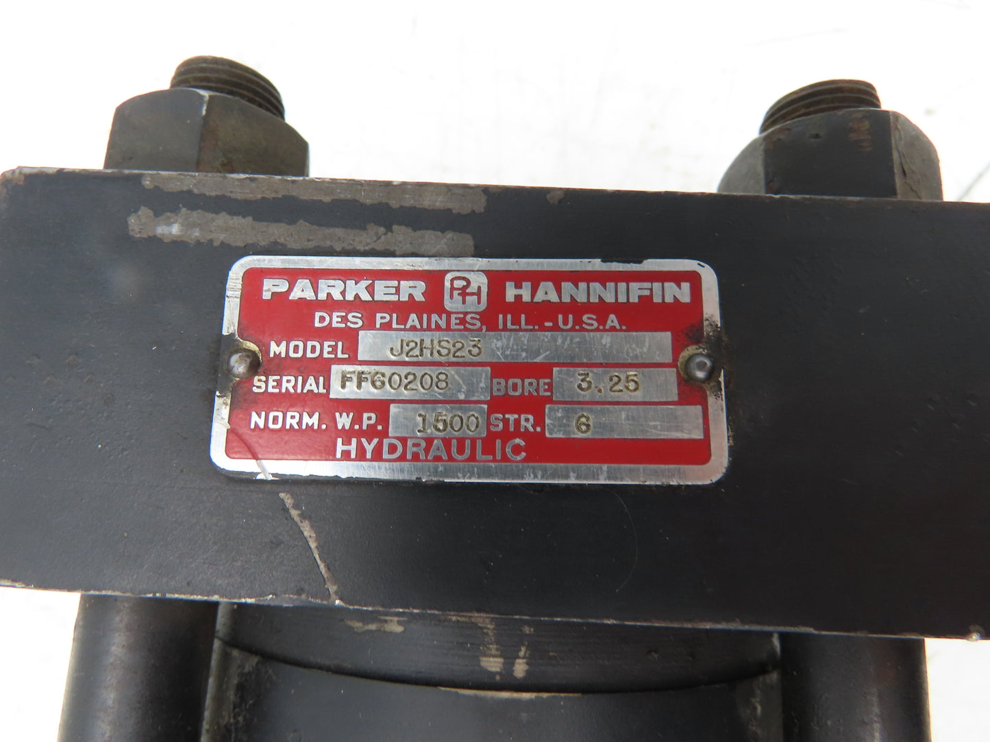 Parker J2HS23 Hydraulic Cylinder 3.25" Bore 6" Stroke Flange Mount 1500psi