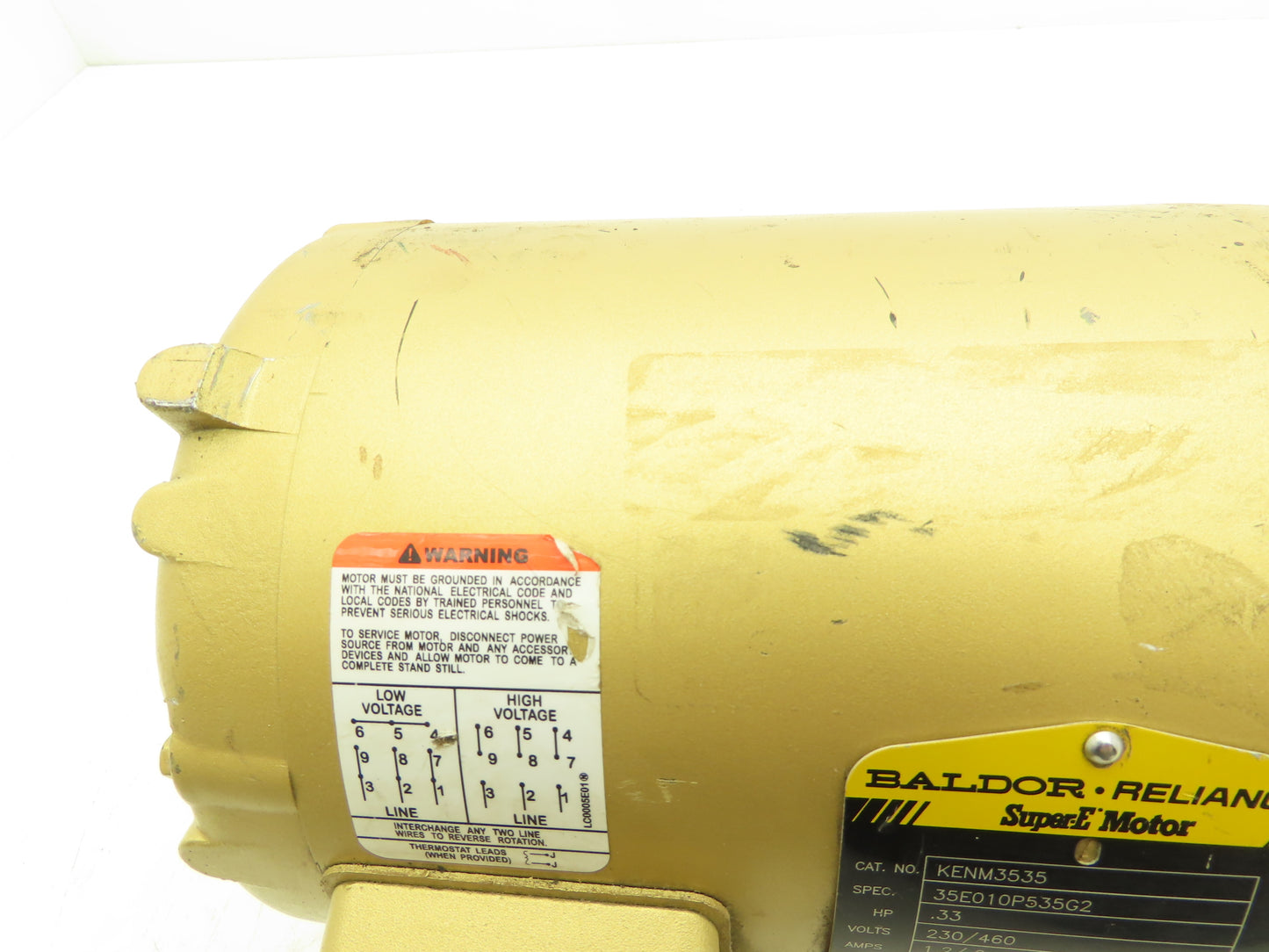 Baldor Reliance KENM3535 Super-E AC Motor .33Hp 1150 RPM 230/460V 3PH 56C-Face