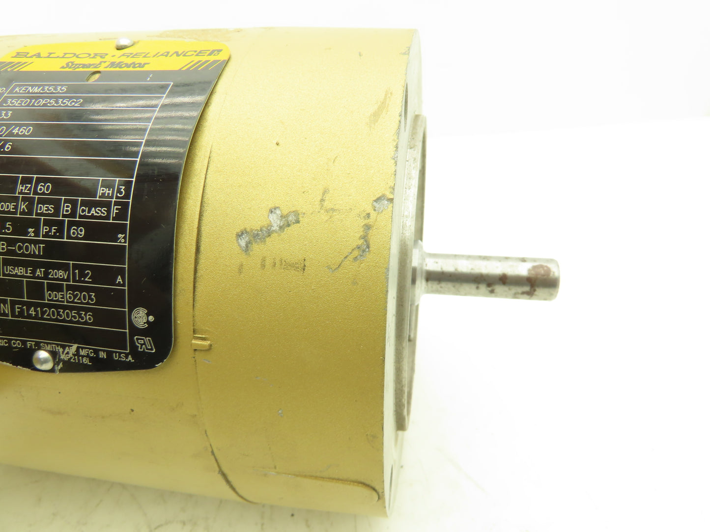 Baldor Reliance KENM3535 Super-E AC Motor .33Hp 1150 RPM 230/460V 3PH 56C-Face