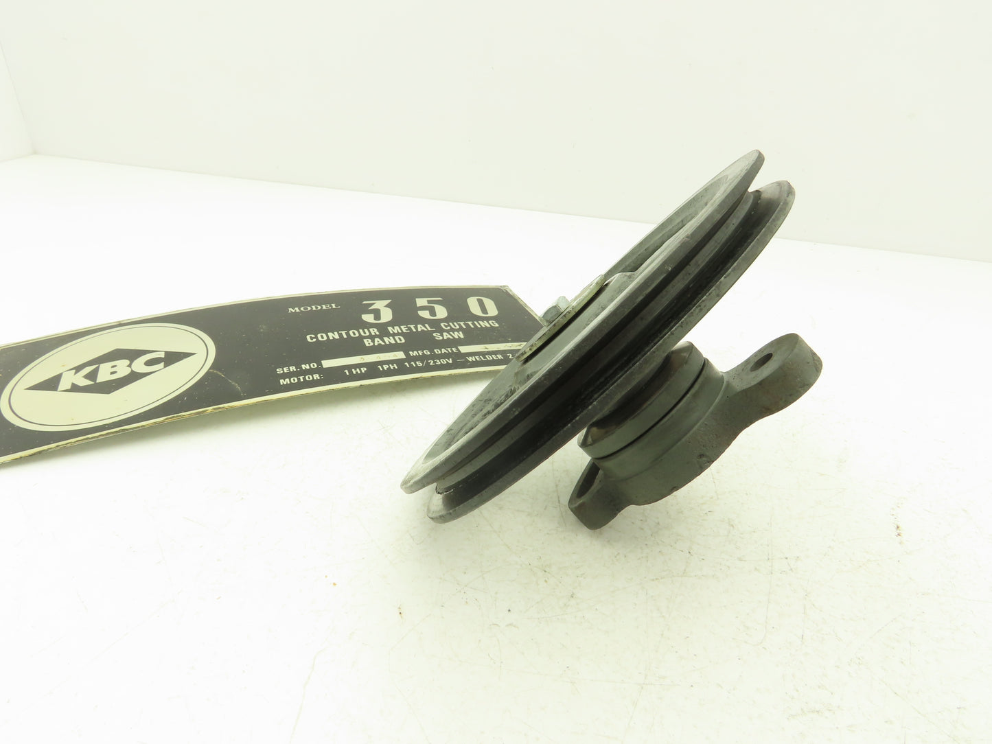 KBC Belt Tensioning Pulley Assy 2 Groove W Adjustable Mount Off KBC 350 Band Saw