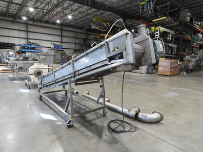 26"x 14' 8" Bulk Food Process Incline Conveyor 115V with Dust Collector Blower