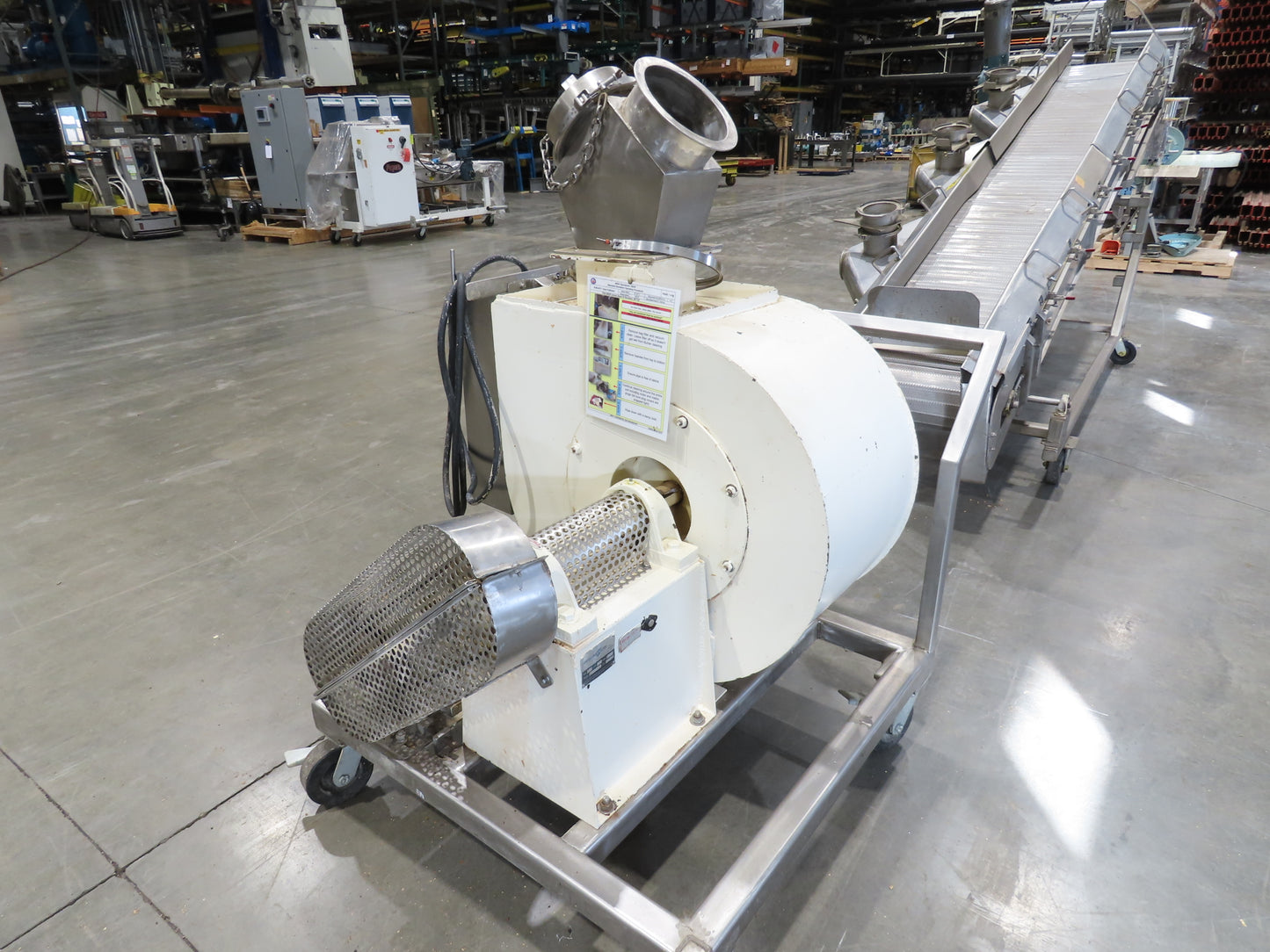 26"x 14' 8" Bulk Food Process Incline Conveyor 115V with Dust Collector Blower