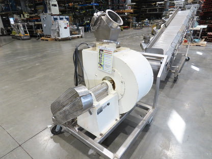 26"x 14' 8" Bulk Food Process Incline Conveyor 115V with Dust Collector Blower