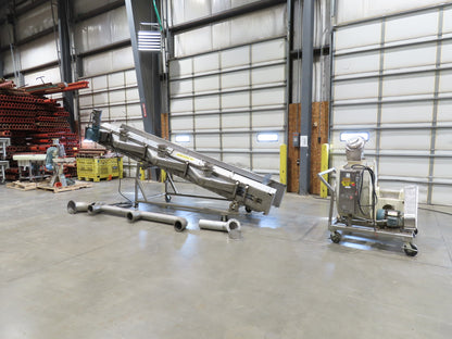 26"x 14' 8" Bulk Food Process Incline Conveyor 115V with Dust Collector Blower