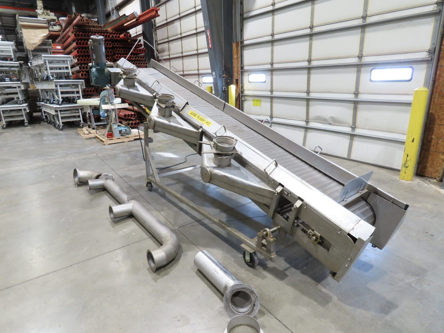 26"x 14' 8" Bulk Food Process Incline Conveyor 115V with Dust Collector Blower