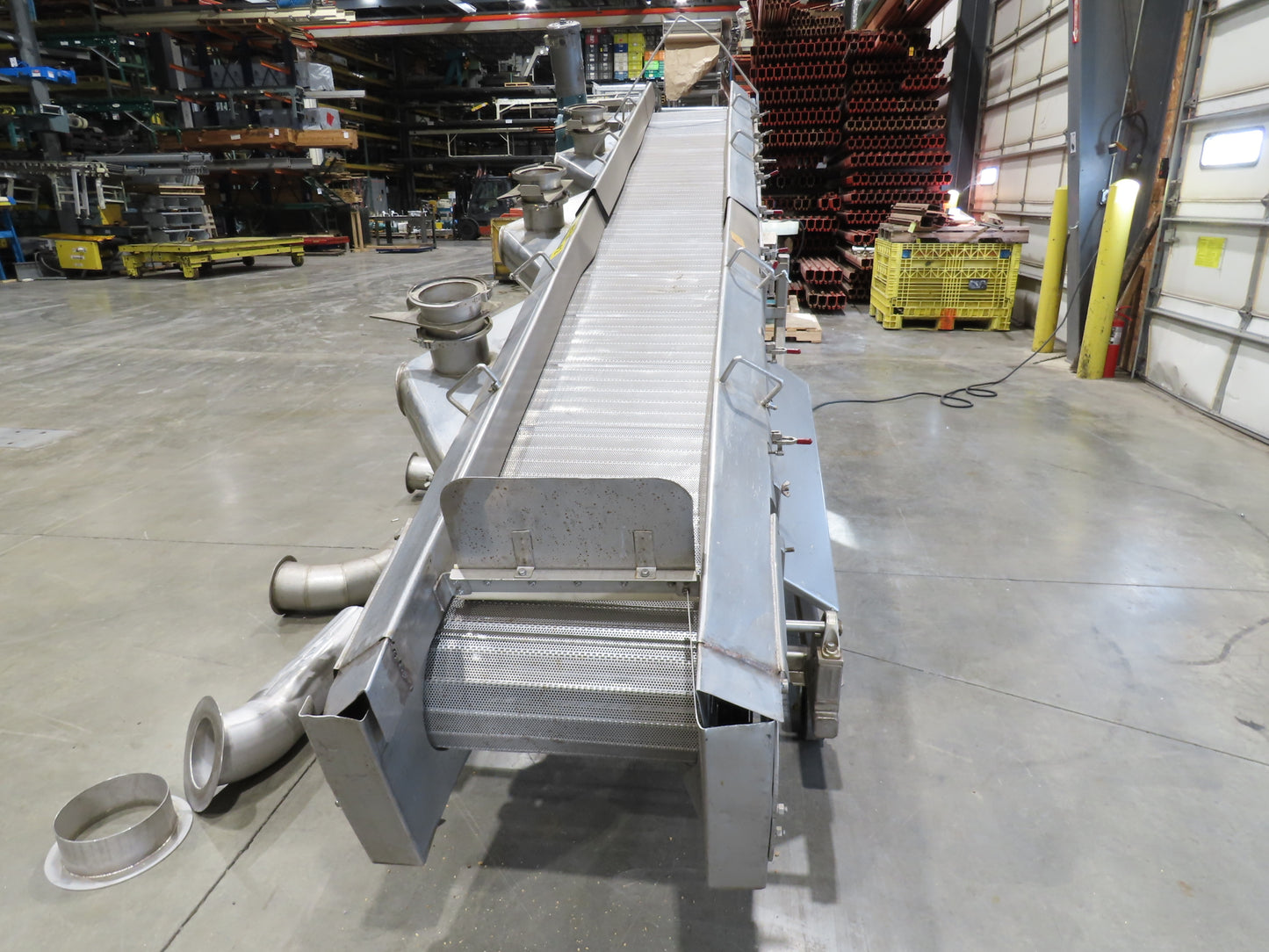 26"x 14' 8" Bulk Food Process Incline Conveyor 115V with Dust Collector Blower