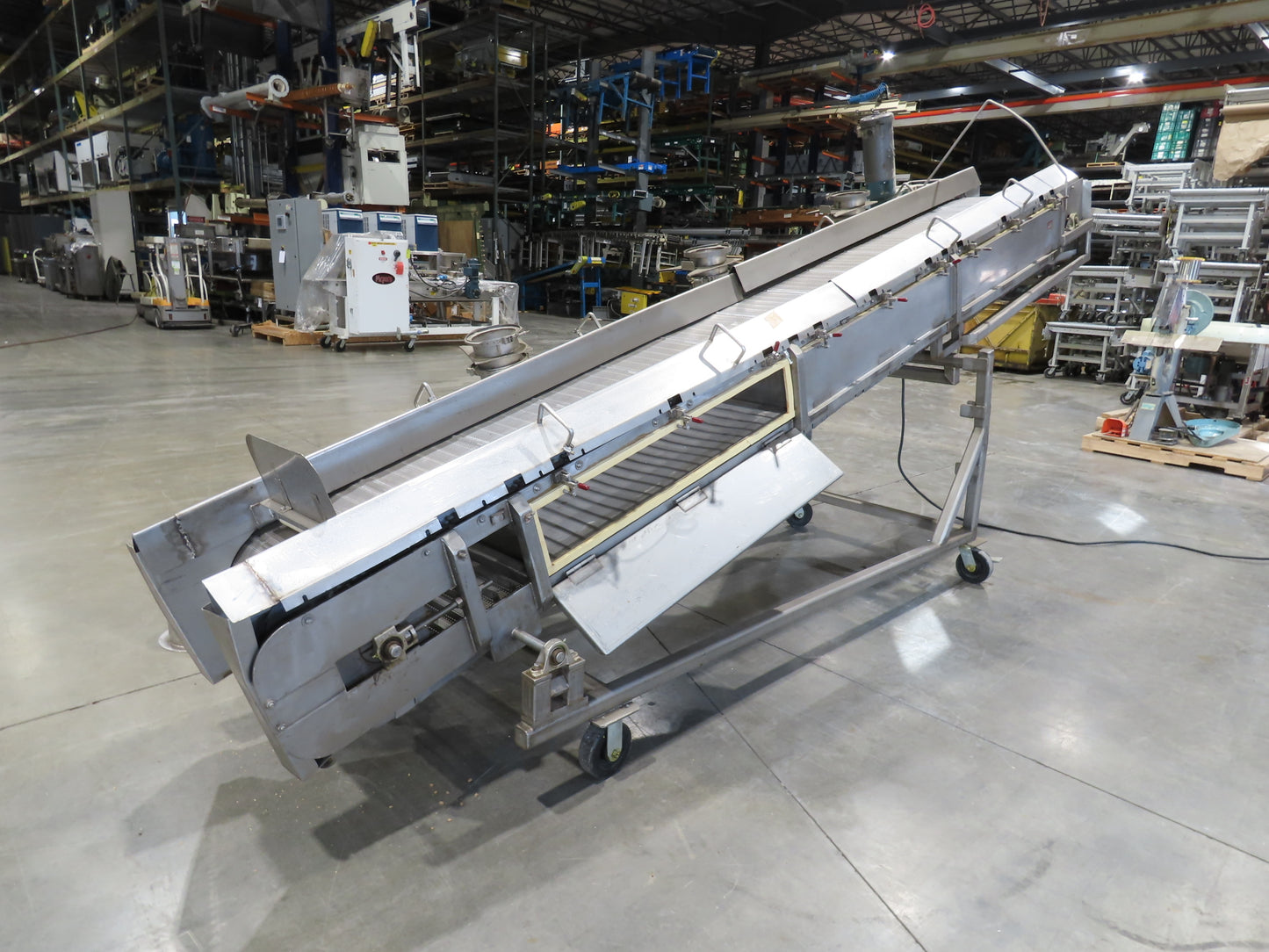 26"x 14' 8" Bulk Food Process Incline Conveyor 115V with Dust Collector Blower