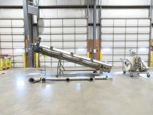 26"x 14' 8" Bulk Food Process Incline Conveyor 115V with Dust Collector Blower