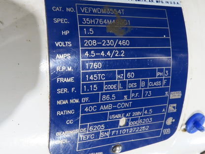 Woods 70"W x 74"L Sanitary Food Grade Infeed Conveyor 55"W Belt 480V 3PH 57FPM