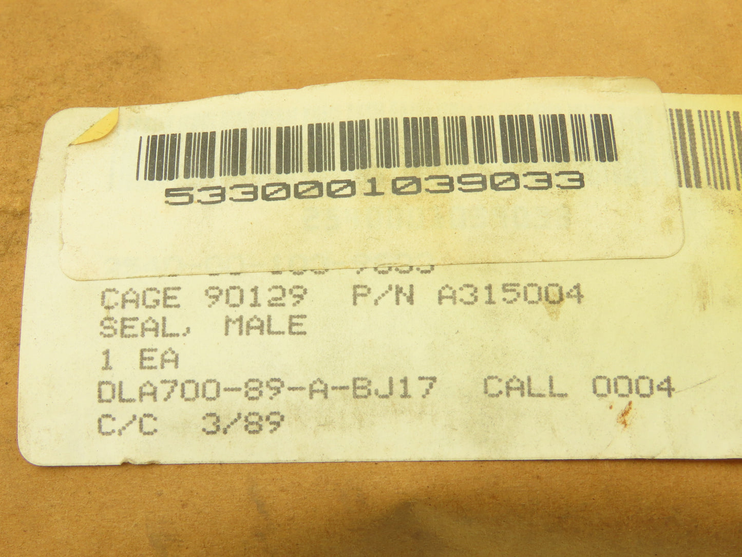 NA A315004 Seal, Male 7-1/2" x 3-5/16" Lot of 2