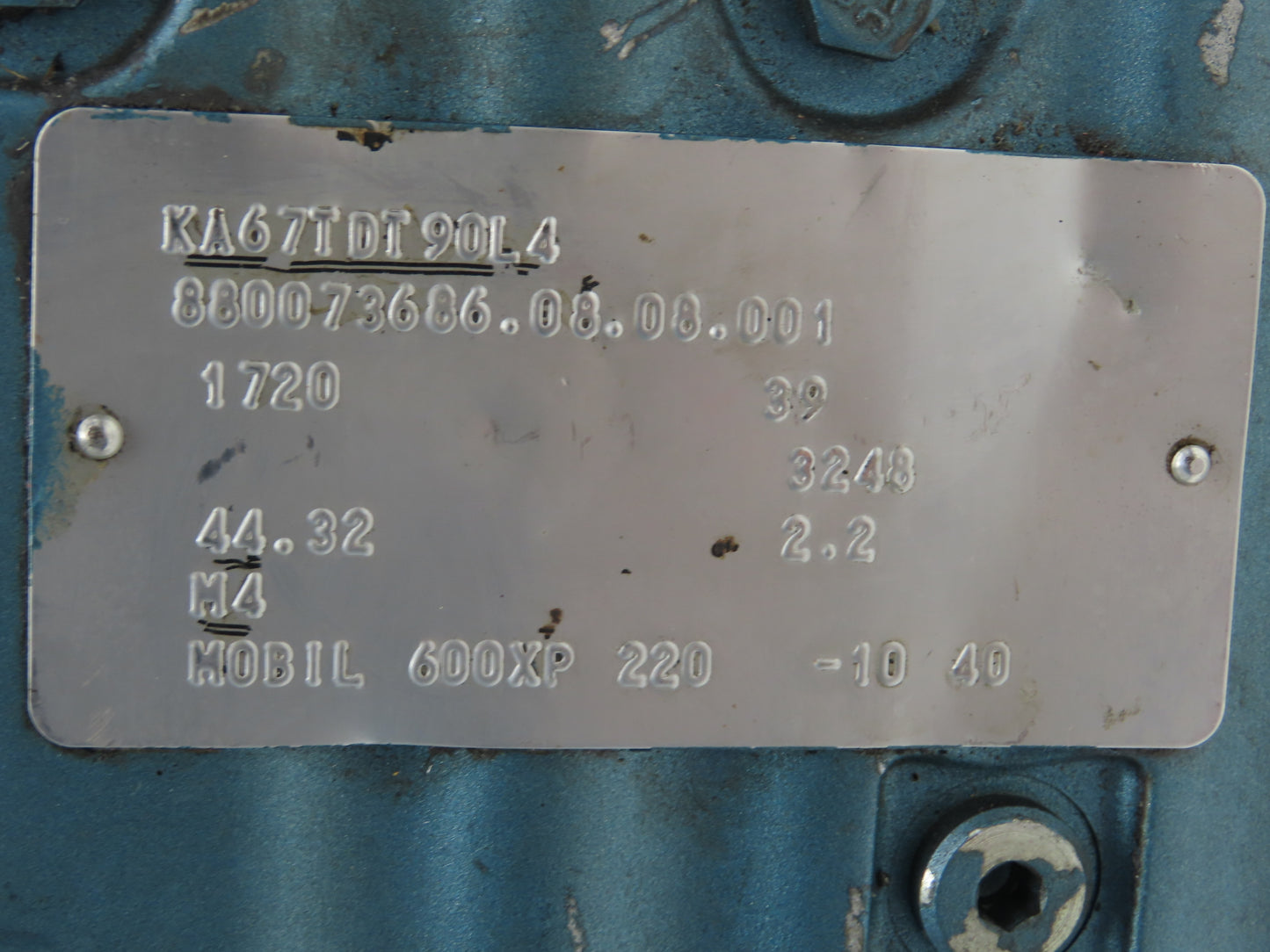 Sew Eurodrive KA67TDT90L4 Gearmotor 39rpm 44.32:1 2Hp 230/460V 1.5" Hollow Shaft