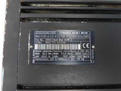 Rexroth Indramat MAC112D-0-ED-4-C130-A-0WI511LVS005 Permanent Magnet Servo Motor