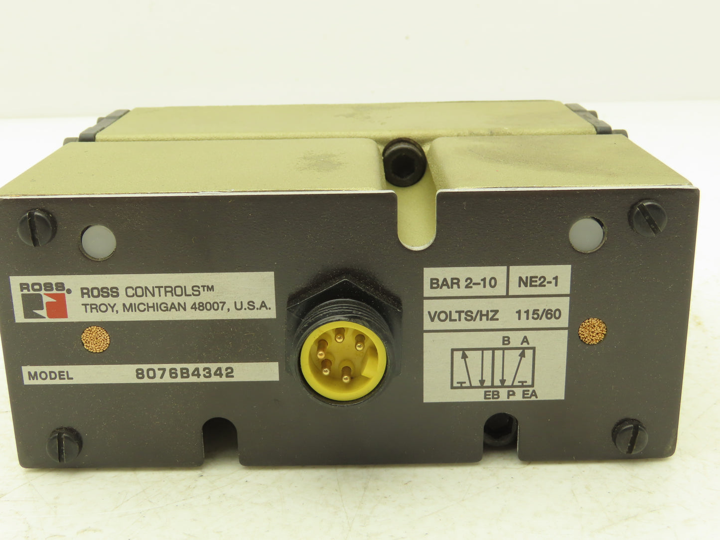 Ross 8076B4342 Pneumatic Directional Solenoid Pilot Valve 115V 80 Series