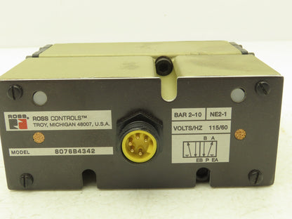 Ross 8076B4342 Pneumatic Directional Solenoid Pilot Valve 115V 80 Series