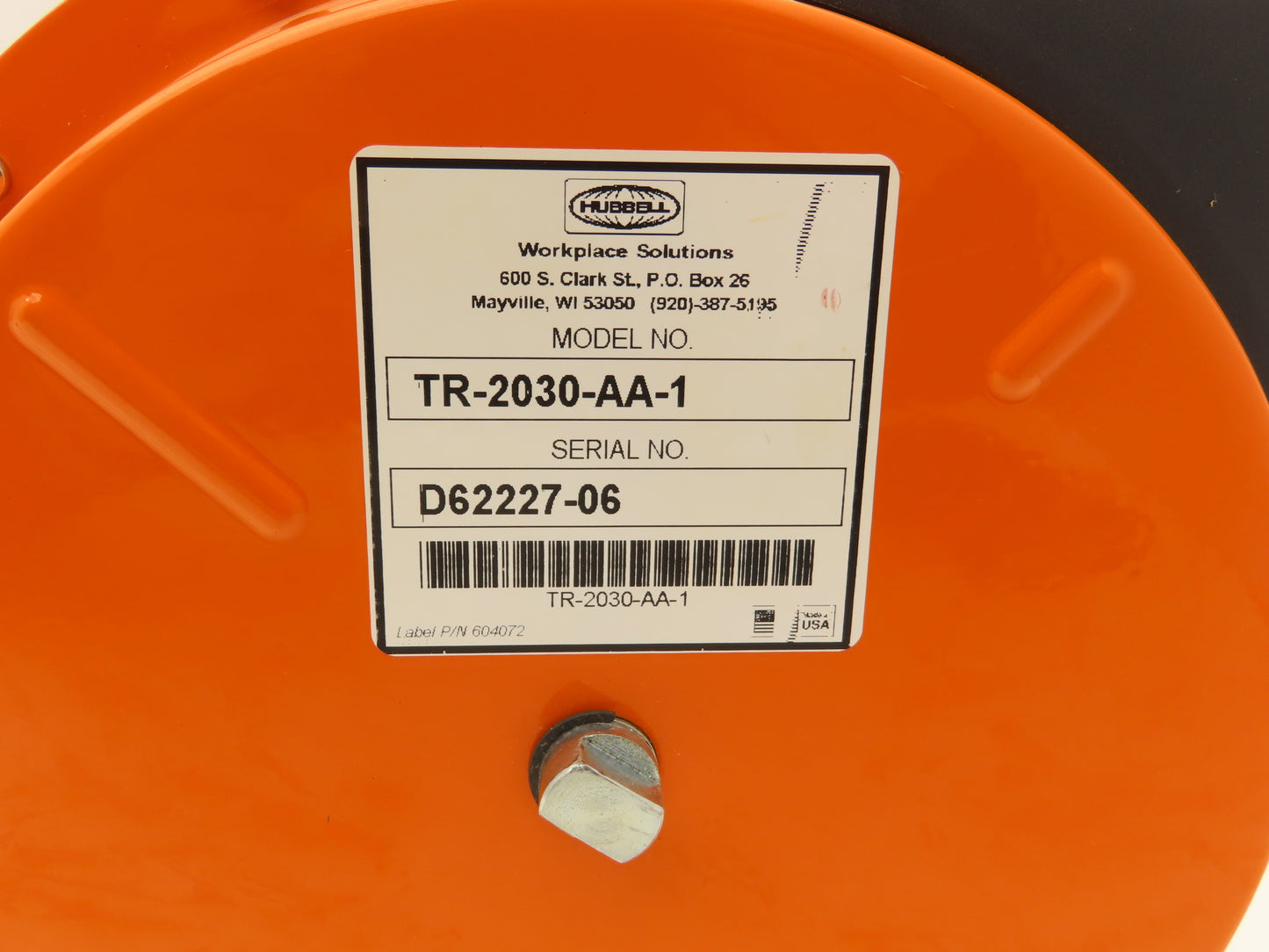 Hubbell TR-2030-AA-1 Retriever Reel Cable Tool Balancer 3lb 30' Cable